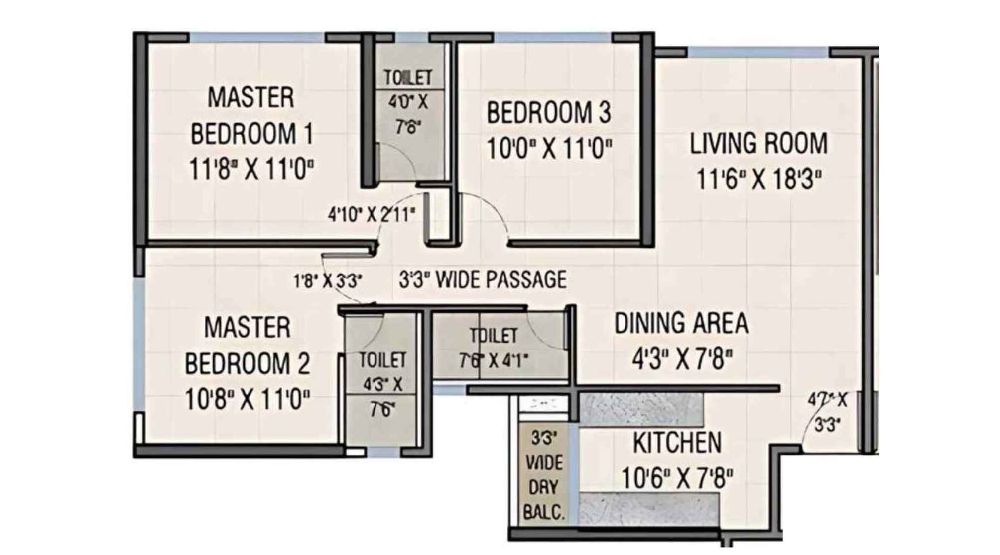 Mahavir-Vista-and-Vista-Point-Floor-Plan-3-BHK-910-sqft